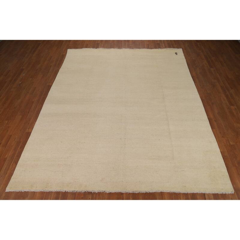 Contemporary Gabbeh Area Rug Hand-Knotted Wool Carpet - 7'11"x 9'8"