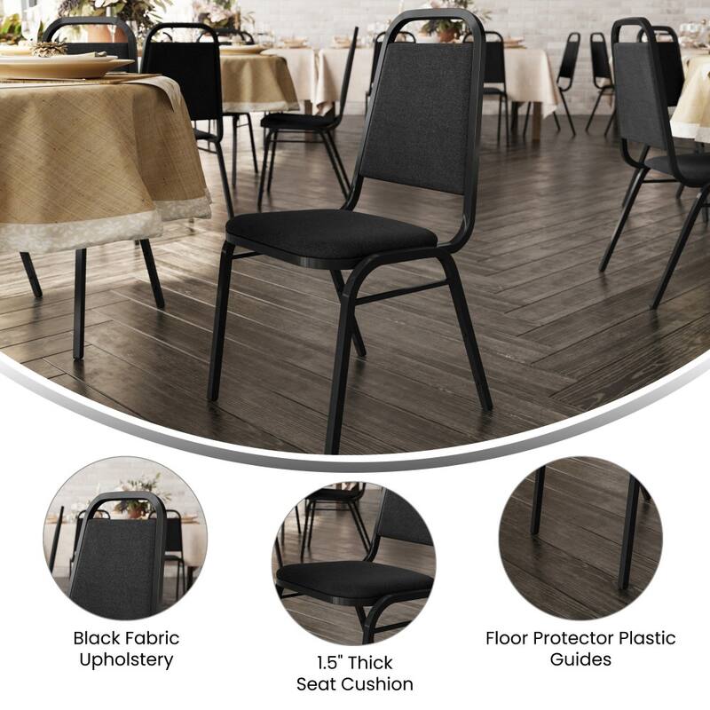 Trapezoidal Back Stacking Banquet Chair with 1.5" Thick Seat - 20.25"D x 17.5"W x 34"H
