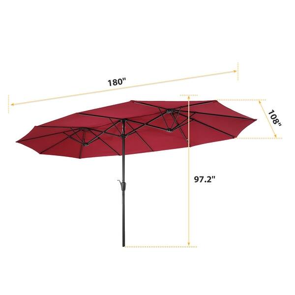 best choice products rectangular twin market patio umbrella Best Choice Products 15x9ft Large Double-Sided Rectangular Outdoor Steel Twin  Patio Market Umbrella w/Crank and Wind Vents - Bed Bath & Beyond