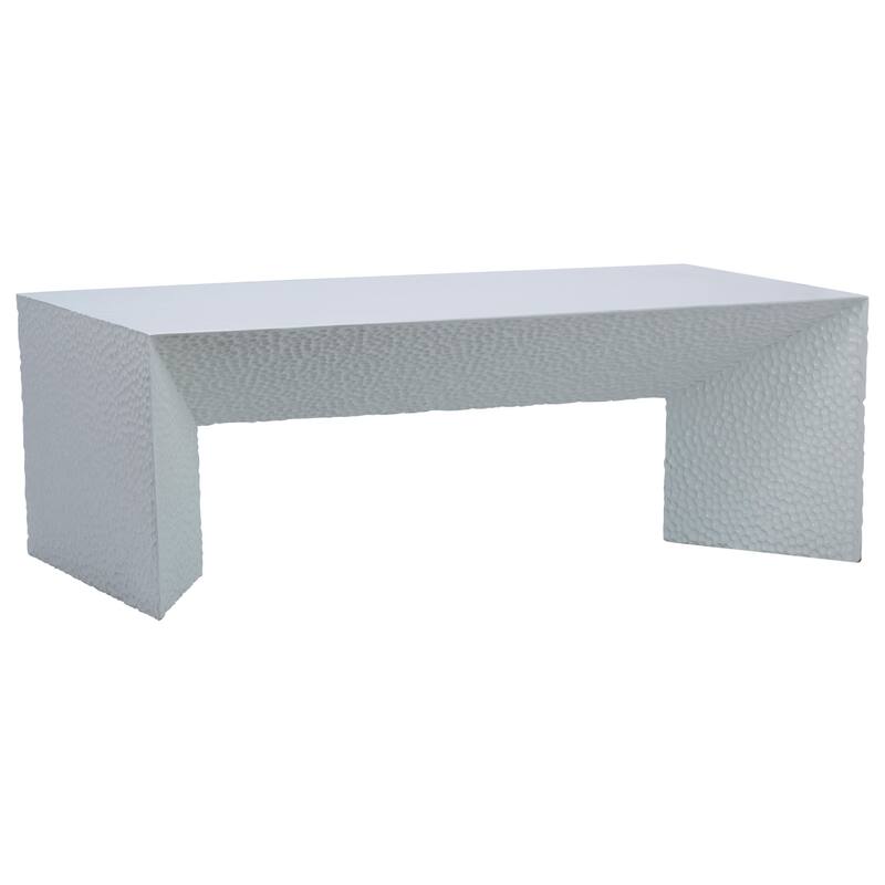 Cordilia 51-inch Rectangular Coffee Table with Textured Sides and Belly, Black Pine - 51 - White