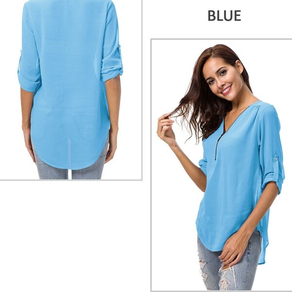 womens chiffon tunic tops