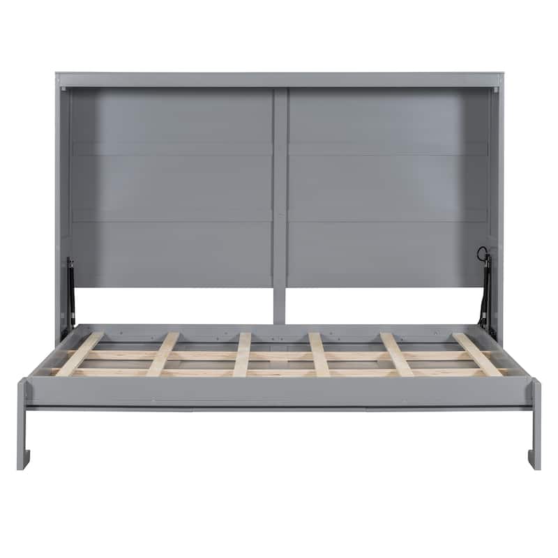 Space-Saving Full Size Wall Bed with Foldable Cabinet - Comfortable, Easy to Use