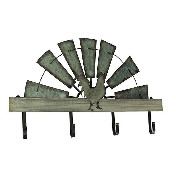 Shop Half Metal Windmill Farmhouse Rooster Decorative Wood Wall