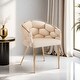 preview thumbnail 3 of 13, Set of 2 Luxury Handmade Accent Chair with Gold Legs, Modern Velvet Armchair for Living Room and Bedroom