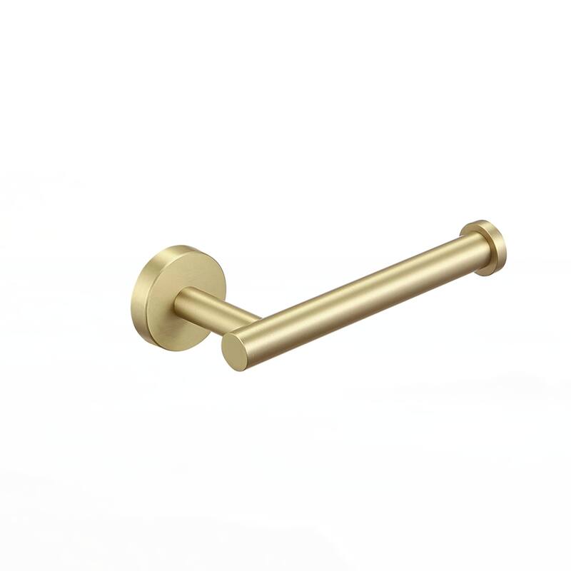 5-Pieces Brushed Nickel Gold Bathroom Accessories Set