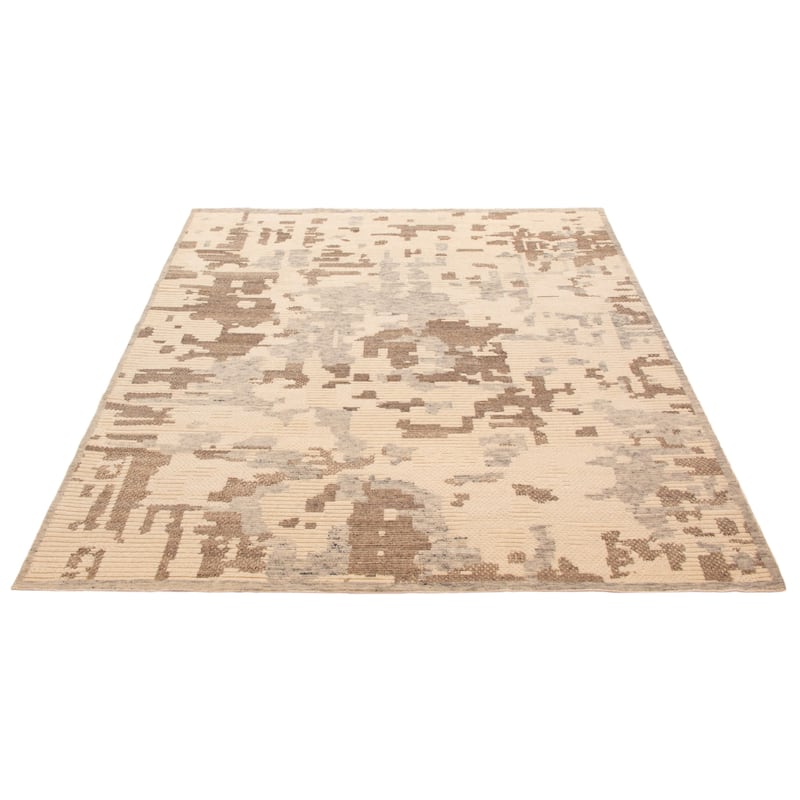 ECARPETGALLERY Hand-knotted Tangier Cream Wool Rug - 8'1 x 10'0