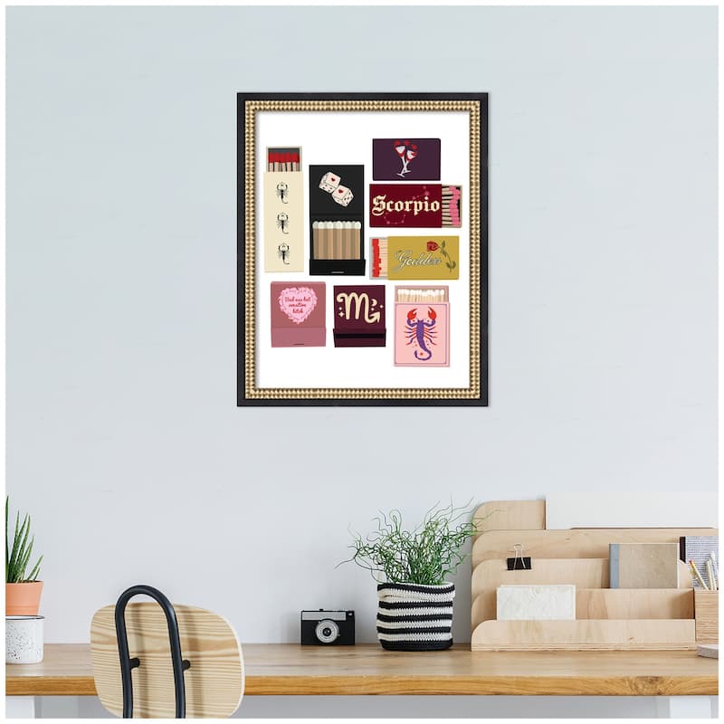 Kate and Laurel Scorpio Matchbooks 14x18 FC by Megan Ryan Framed Wall Art Print