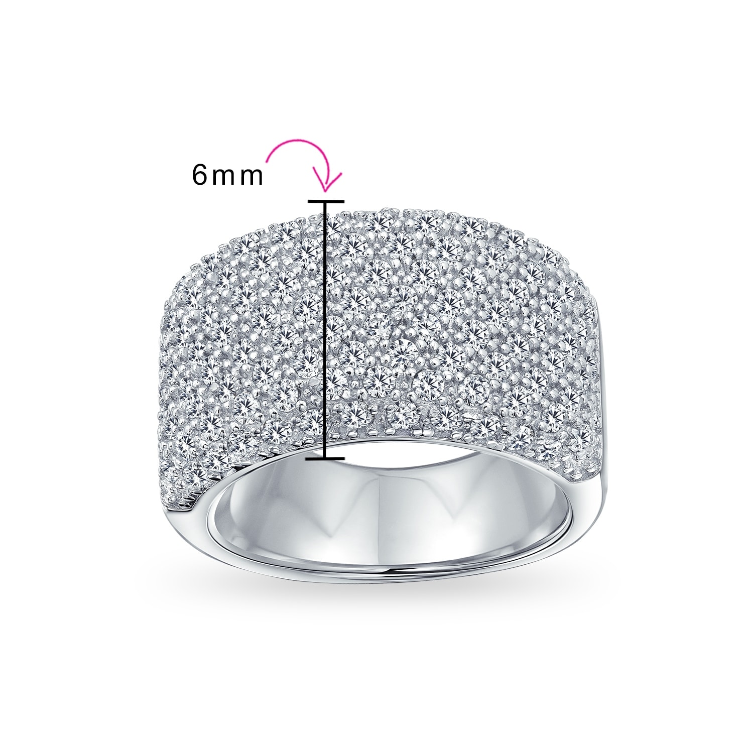 Stainless Steel Pave-Set Band Ring with Clear CZ Stainless Steel Pave-Set Band Ring with Clear CZ