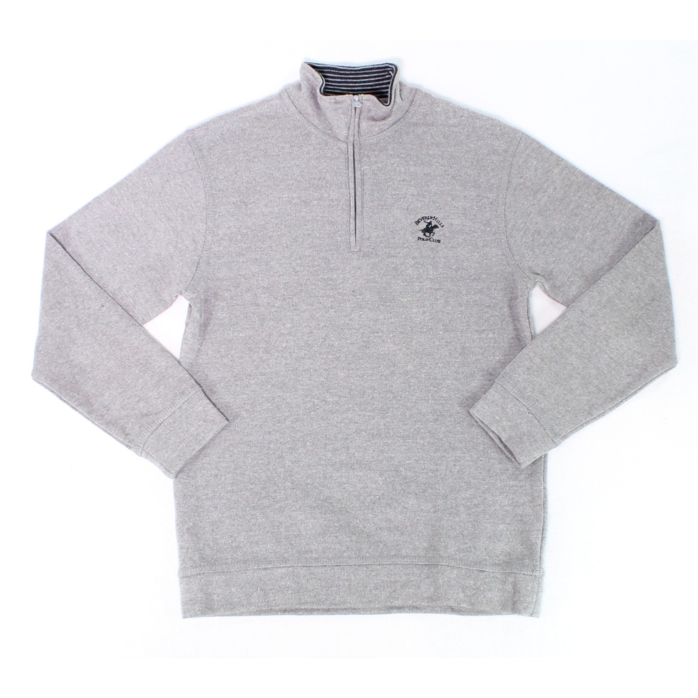 Shop Beverly Hills Polo Club Gray Mens Size Small S 1 2 Zip Sweater Overstock 28328041