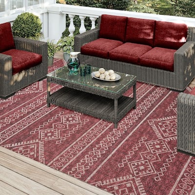 Indoor/ Outdoor Yuma Boho Washable Rug