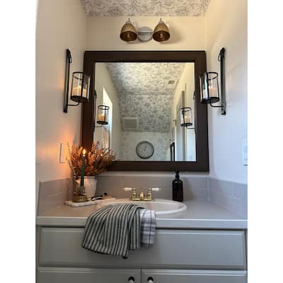 Frame My Mirror Walnut Framed Vanity Mirror, Pendleton Design