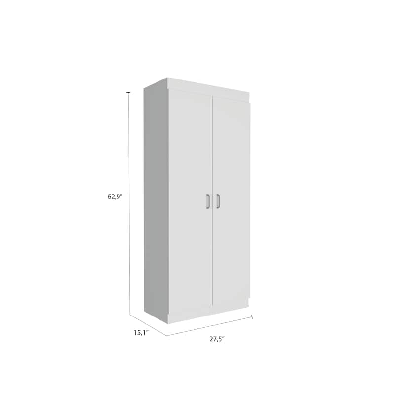 Varese 62-Inch High Double Door Pantry Cabinet With five interior shelves and spice rack - N/A