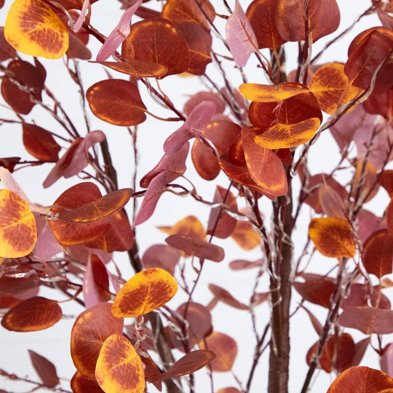 Pre-lit Autumn Grand Eucalyptus Artificial Tree - 8' - Warm White LED Lights