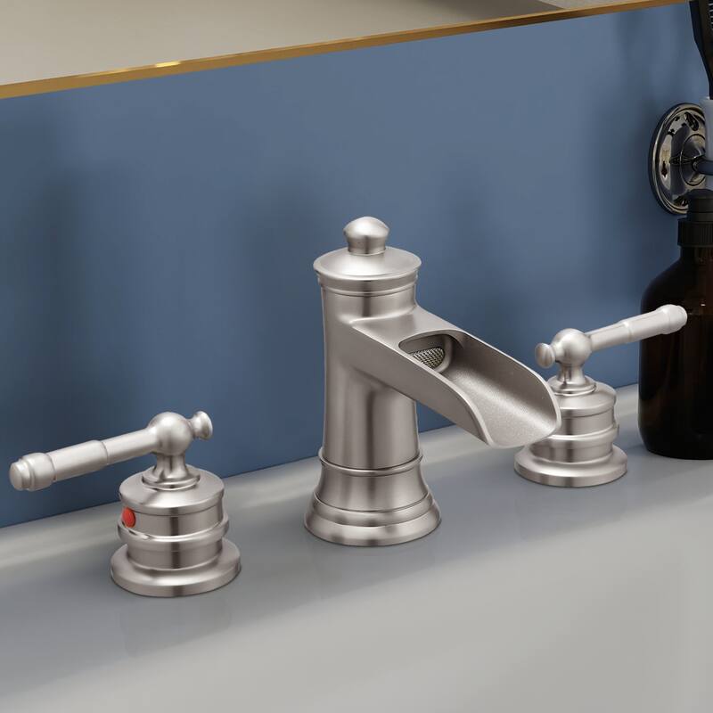 Topcraft Two Handle Waterfall Bathroom Faucet with Pop-Up Drainer