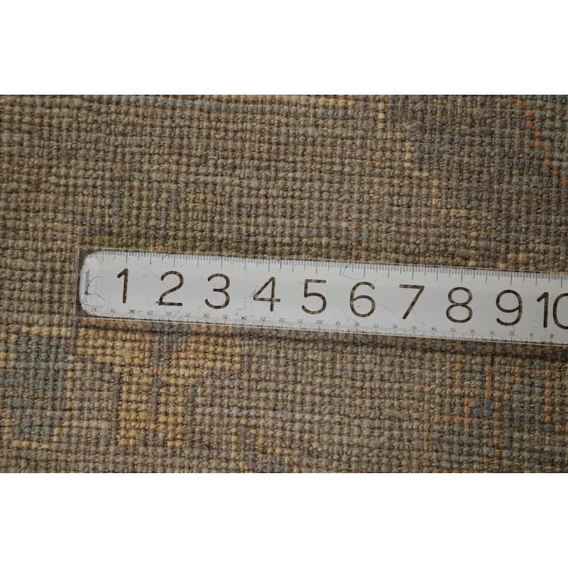 Hand Knotted Oriental 100% Wool Carpet Transitional All-Over Greys & Charcoal Oushak Area Rug - 9' 11'' X 8' 1''