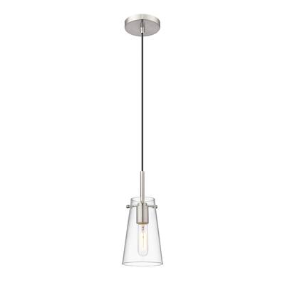 Kira by Z-Lite 1 Light Pendant in Brushed Nickel with Clear Glass Shade