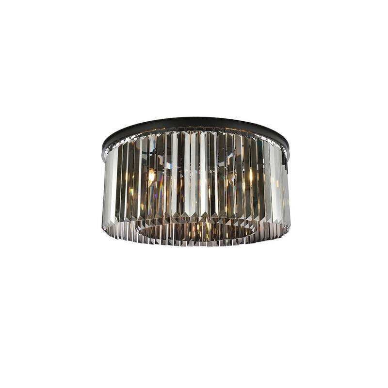 Royce Edge 8-Light Matte Black Flush Mount - matte black (royal cut silver shade crystals)