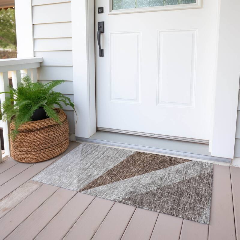 Machine Washable Indoor/ Outdoor Chantille Modern Prism Rug