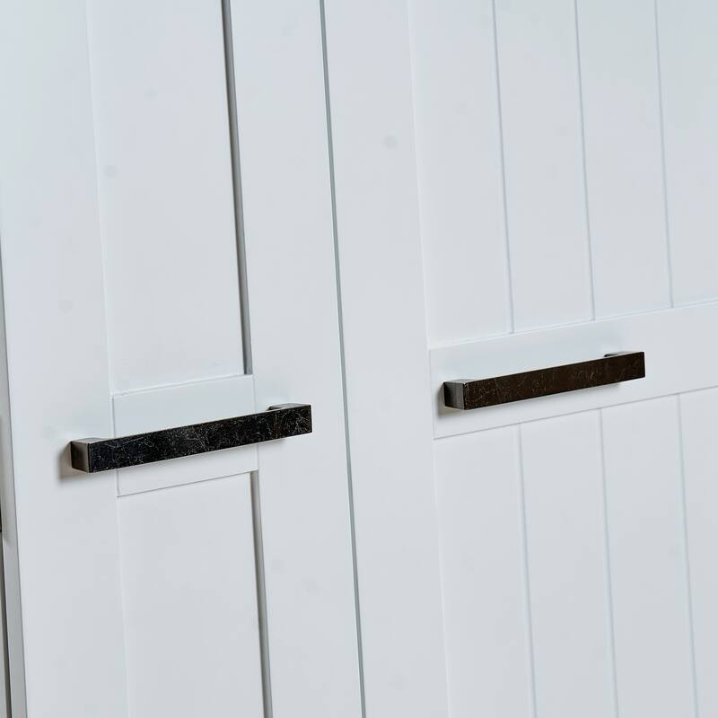 White Freestanding Pantry Cabinet Doors Adjustable Shelves Kitchen Dining Craft Room Storage