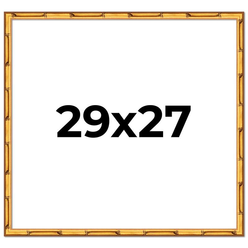 29x27 Frame Gold Bamboo Picture Frame Modern Photo Frame Includes UV Acrylic Shatter Guard Front Acid Free Foam Backing Board