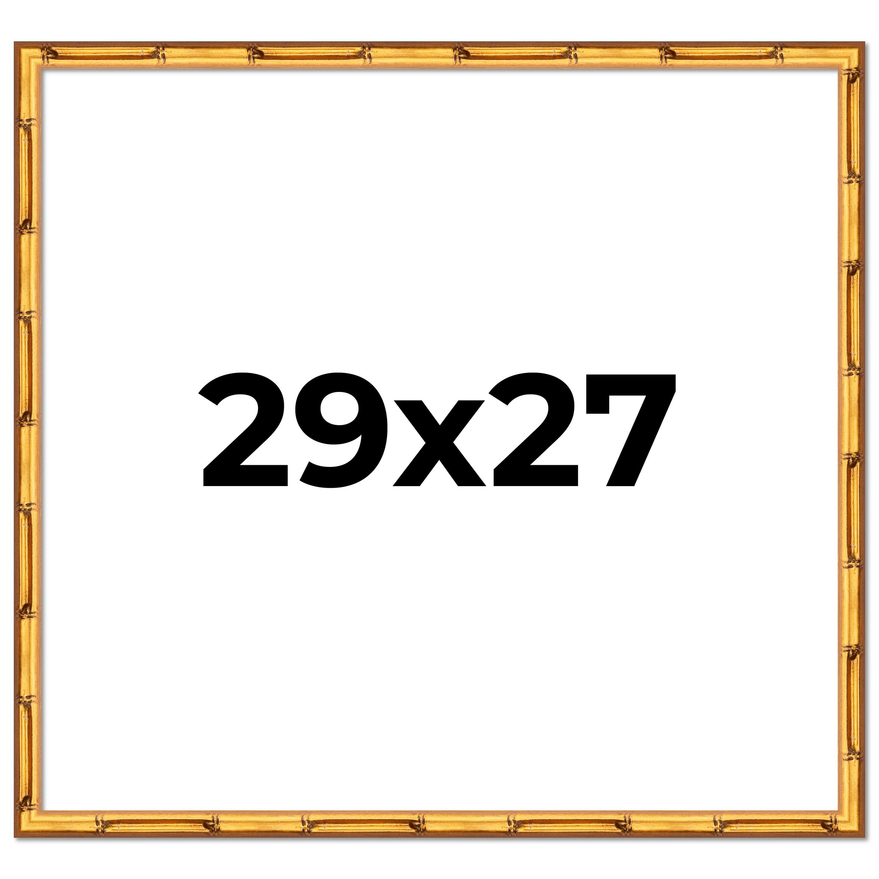 29x27 Frame Gold Bamboo Solid Wood Picture Frame | 1 Inch Moulding