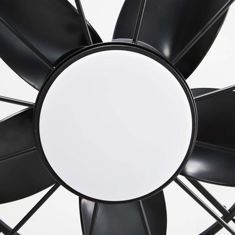 20" Indoor/Outdoor Black Industrial Plug-In Ceiling Fan w/Light