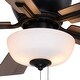 preview thumbnail 12 of 12, Lisbon 42 in. Low Profile Flush Mount Ceiling Fan, Reversible Brown-Black Hickory Blades, LED Light Kit, Pull Chain, White Shade