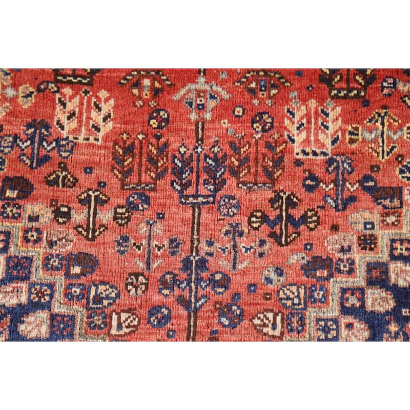 Vegetable Dye Shiraz Persian Vintage Rug Handmade Wool Carpet - 3'6"x 4'6"