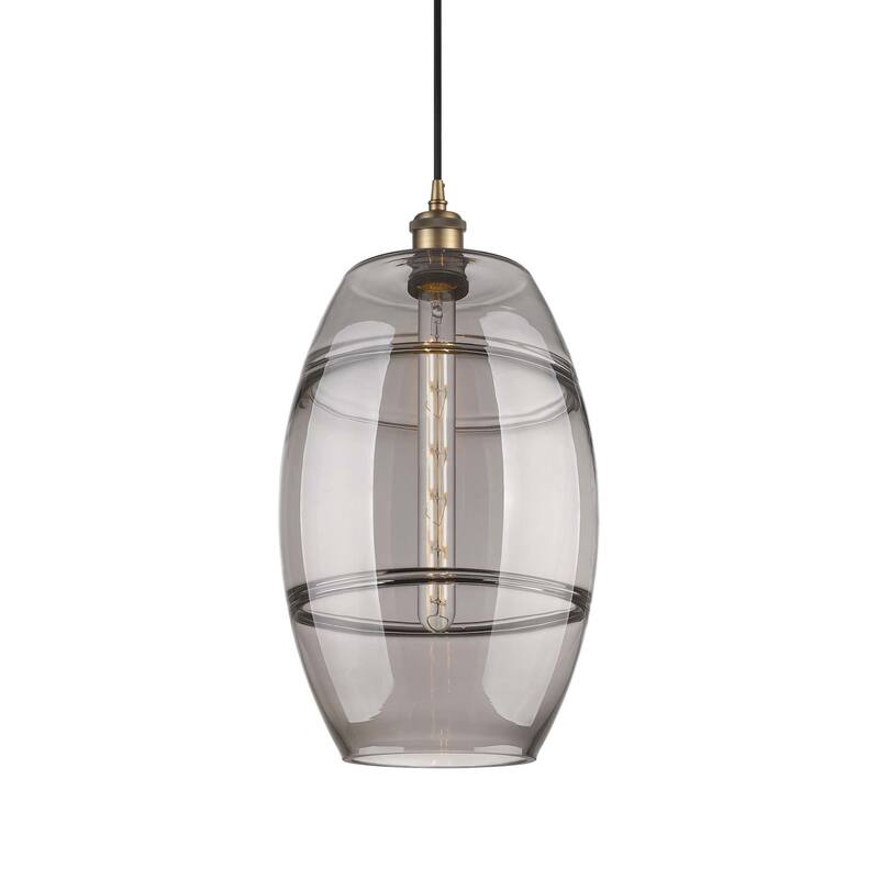 Innovations Lighting 516-1P-19-10 Vaz Pendant Vaz 10" Wide Mini - Brushed Brass / Light Smoke