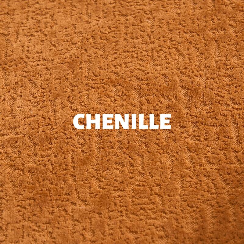 S-Curved Dual-Depth Chenille Sofa Compact, No Assembly