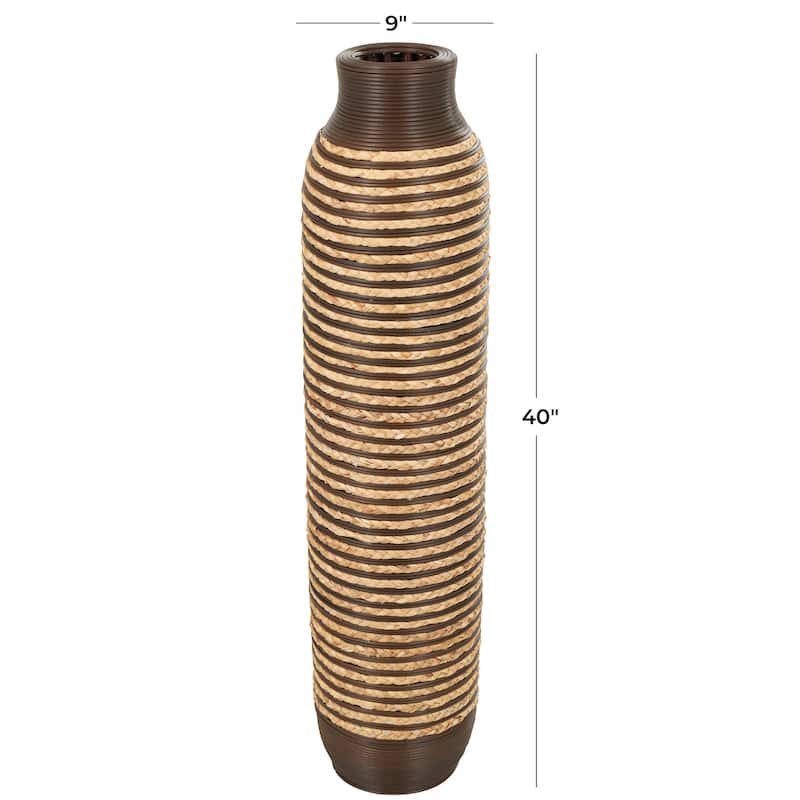 Handcrafted Tall Brown Seagrass Vase On Sale Bed Bath & Beyond