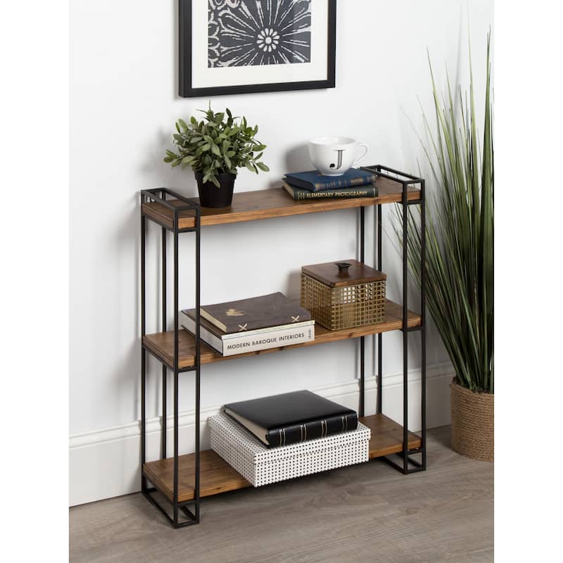 Kate and Laurel Lintz Wood and Metal Floating Wall Shelves - 26x30.5