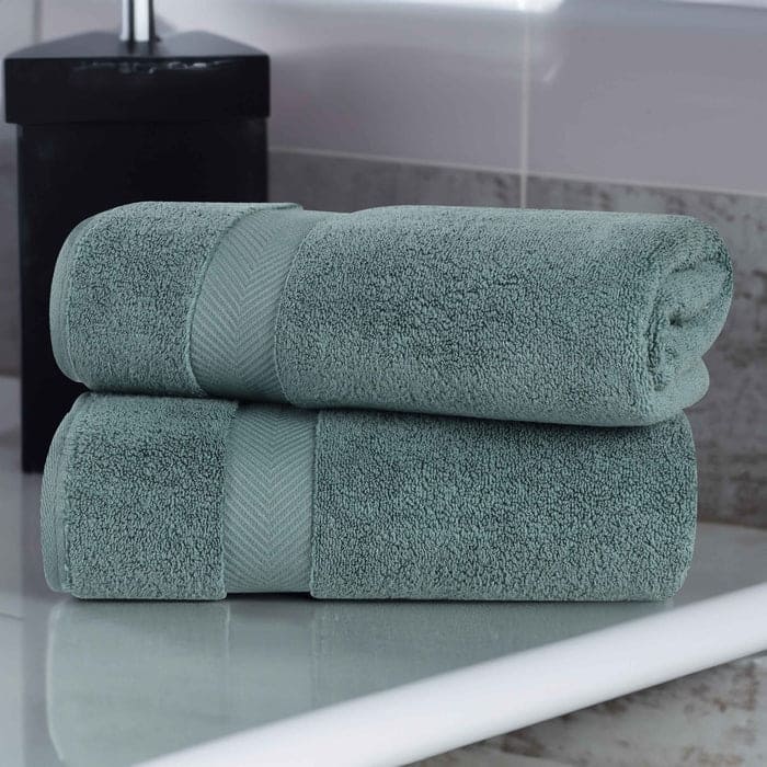 Superior Soft Oversize Zero Twist Cotton Bath Sheets (Set of 2) - Jade