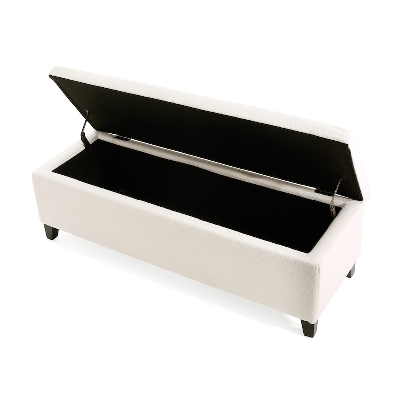 Linfield Boucle Upholstered Storage Ottoman Bench by Christopher Knight Home