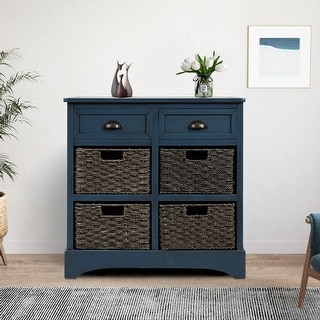 Mid-Century Modern Wooden Storage Dresser Cabinet - 6 Drawers - Bed ...