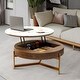 preview thumbnail 7 of 8, Modern Coffee Table, Lifting-top Round Coffee Table with Storage, Sintered Stone Top, Carbon Steel Legs Without Ottomans - Brown