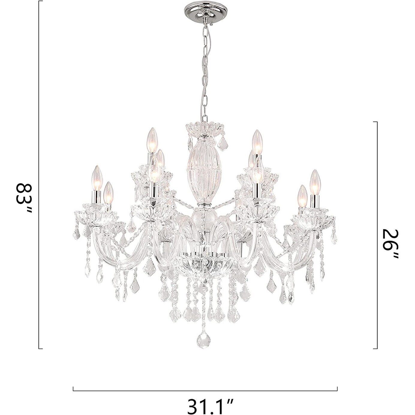 マロンとチェリー Maxax 12 - Light Candle Style Traditional Chandelier with