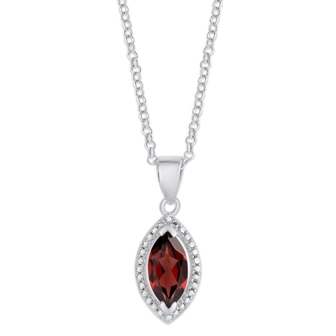 Victoria Townsend .925 Sterling Silver Garnet Marquise Pendant.