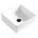 preview thumbnail 2 of 7, Karran Quattro Vibrant Matte White Acrylic 15 in. Square Bathroom Vessel Sink