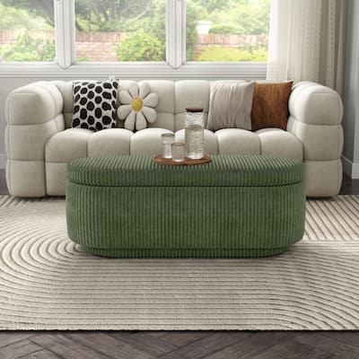 Furniture of America Elyndra Modern Oval 47-inch Chenille Storage Bench