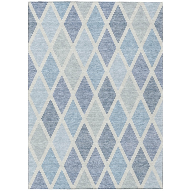 Machine Washable Indoor/ Outdoor Chantille Prism Diamond Rug