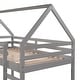 preview thumbnail 14 of 27, Modern Twin Size Wood Loft House Kids Bed with Slide,Guardrails