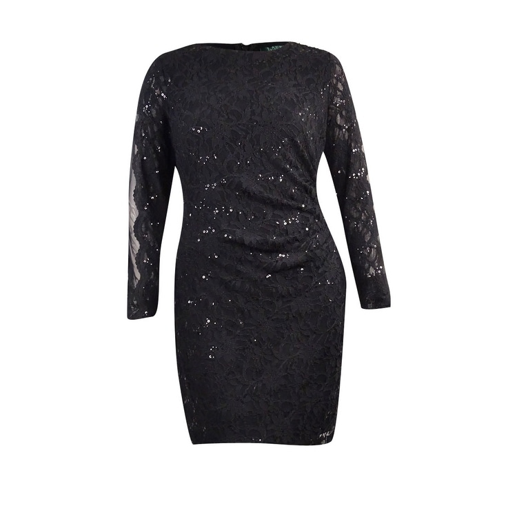 ralph lauren black long sleeve dress