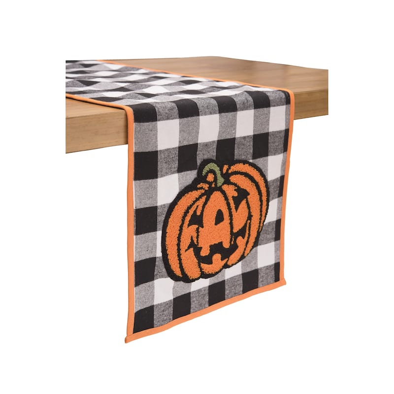 13" x 72" Jack-O-Lantern Check Halloween Pumpkin Runner - 13" x 72"