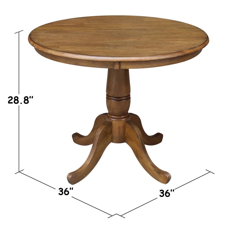 36" Round Top Pedestal Dining Table with 2 San Remo Chairs - 3 Piece Set
