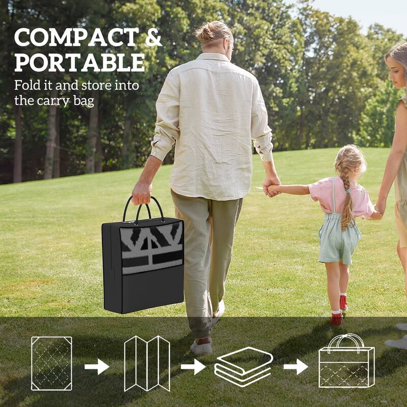 Reversible Outdoor Rug with Carry Bag Foldable Picnic Blanket for Camping, RV Trips, Beach, and Backyard Use