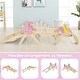 preview thumbnail 6 of 8, Gymax Triangle Set Wooden Montessori Climbing Set w/Arch Ramp Climbing