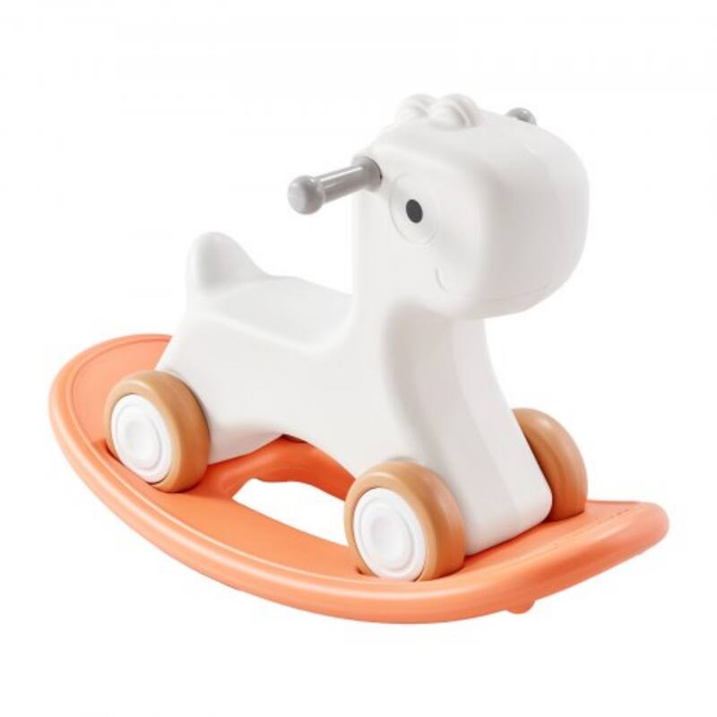3 in 1 Rocking Horse for Toddlers with Wheels and Balance Board - 27.16 x 12.20 x 18.11 inch - Orange