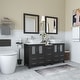 preview thumbnail 3 of 28, Vanity Art 60" Double Sink Bathroom Vanity Set with Engineered Marble Top and Free Mirror - 60 W X 18.5 D X 31.1 H