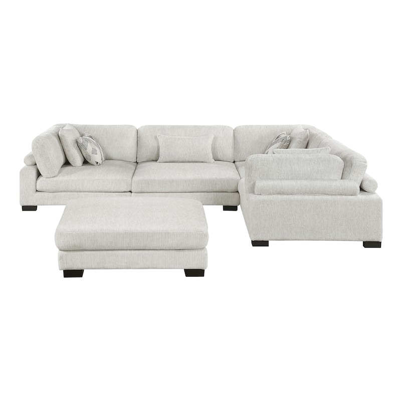 Abbeville Microfiber 5-Piece Modular Sectional with Ottoman